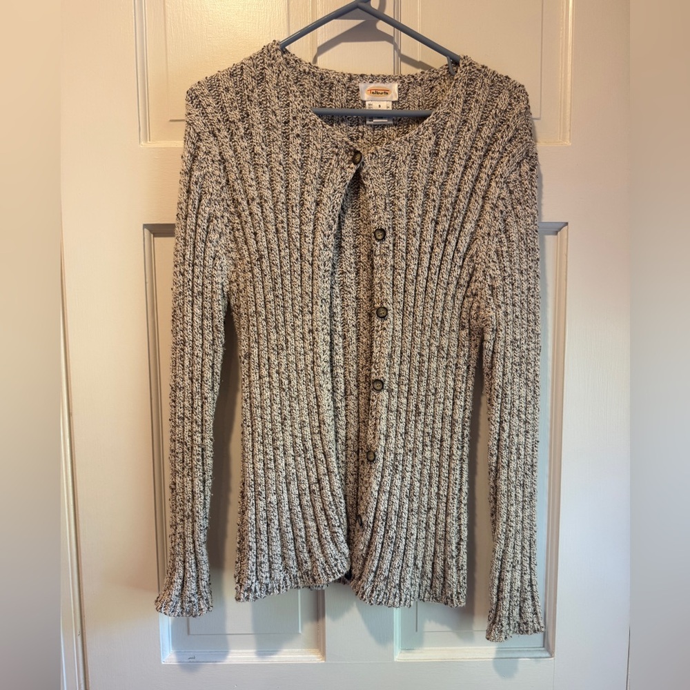 Talbots Textured Tan Cardigan